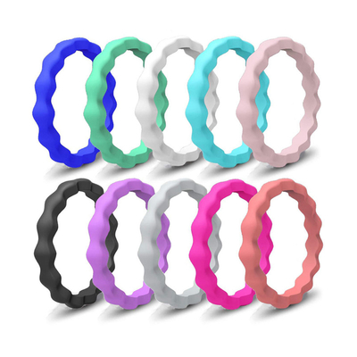 Anillos de finger de Logo Custom Wedding Silicone Rubber del grado médico para las mujeres