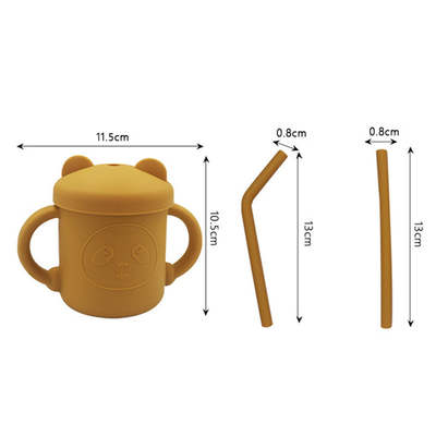 El silicón hermético no desliza la taza de Sippy del bebé con Straw For Feeding