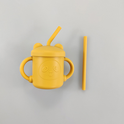 El silicón hermético no desliza la taza de Sippy del bebé con Straw For Feeding