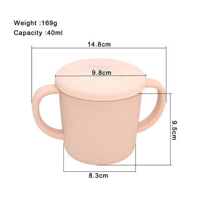 Taza libre del bocado del silicón del bebé de BPA irrompible