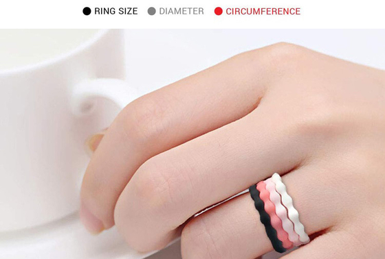 Anillos de finger de Logo Custom Wedding Silicone Rubber del grado médico para las mujeres
