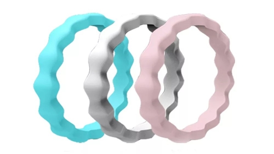 Anillos de finger de Logo Custom Wedding Silicone Rubber del grado médico para las mujeres
