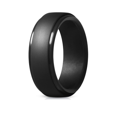 El silicón de Ring Step Edge Wedding Band del silicón del superventas del Amazonas se divierte los anillos para los hombres